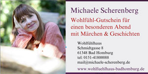 Märchenhafter Gutschein für einen Märchenabend bei Michaele Scherenberg, Frankfurt